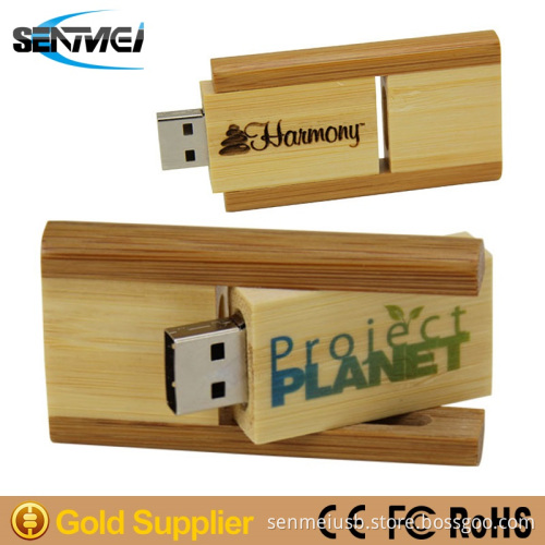 Promotional Wholesale Cross-shaped Wooden USB With Key Ring